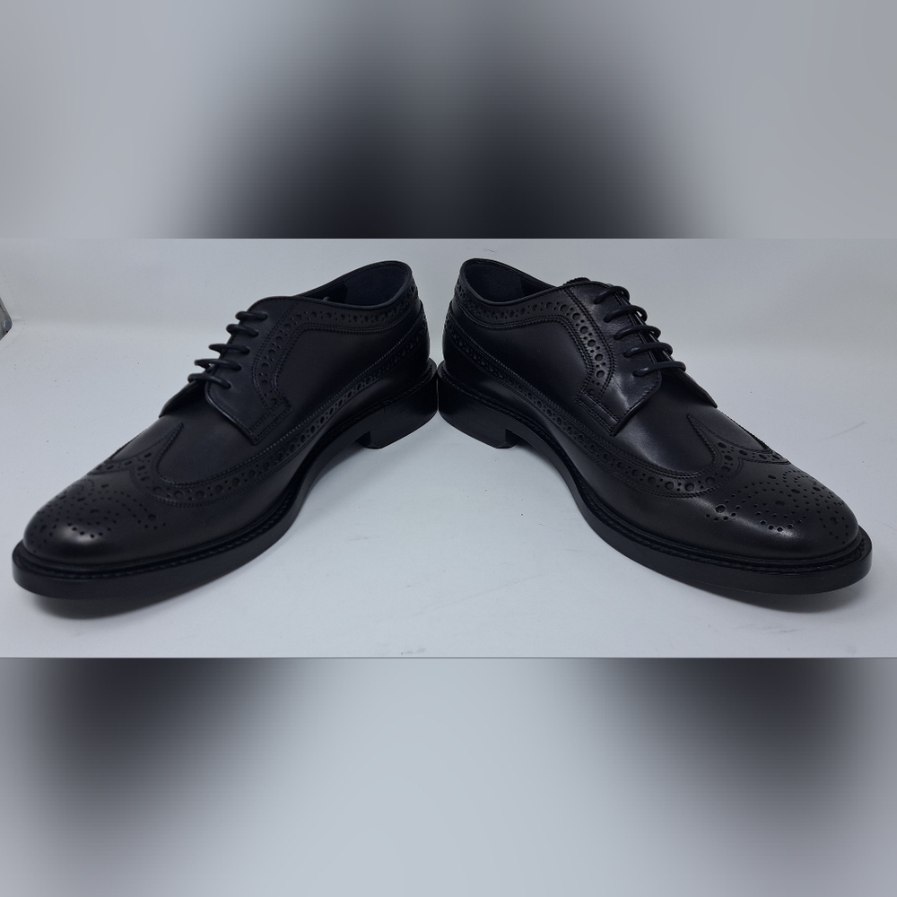 Burberry Men's Black Leather Wingtip Brogue Dress Shoes Lace Up 9 US 42 EU - Picture 10 of 14